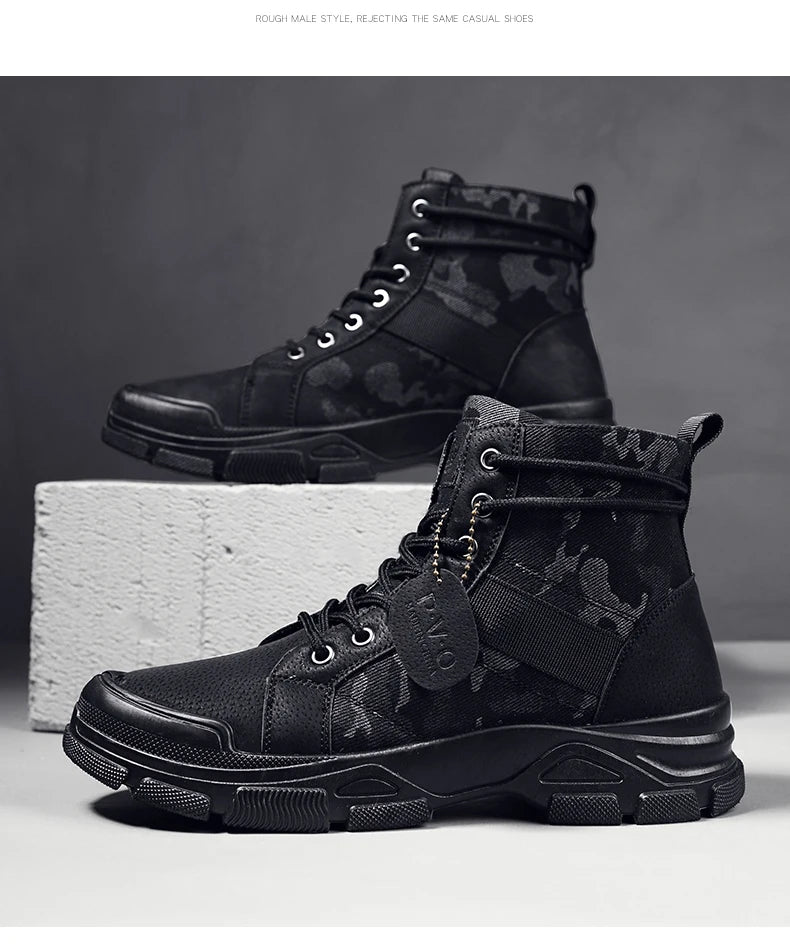 Men’s Hiking Combat Boots – Anti-Slip, Wear-Resistant, Camouflage Outdoor Footwear