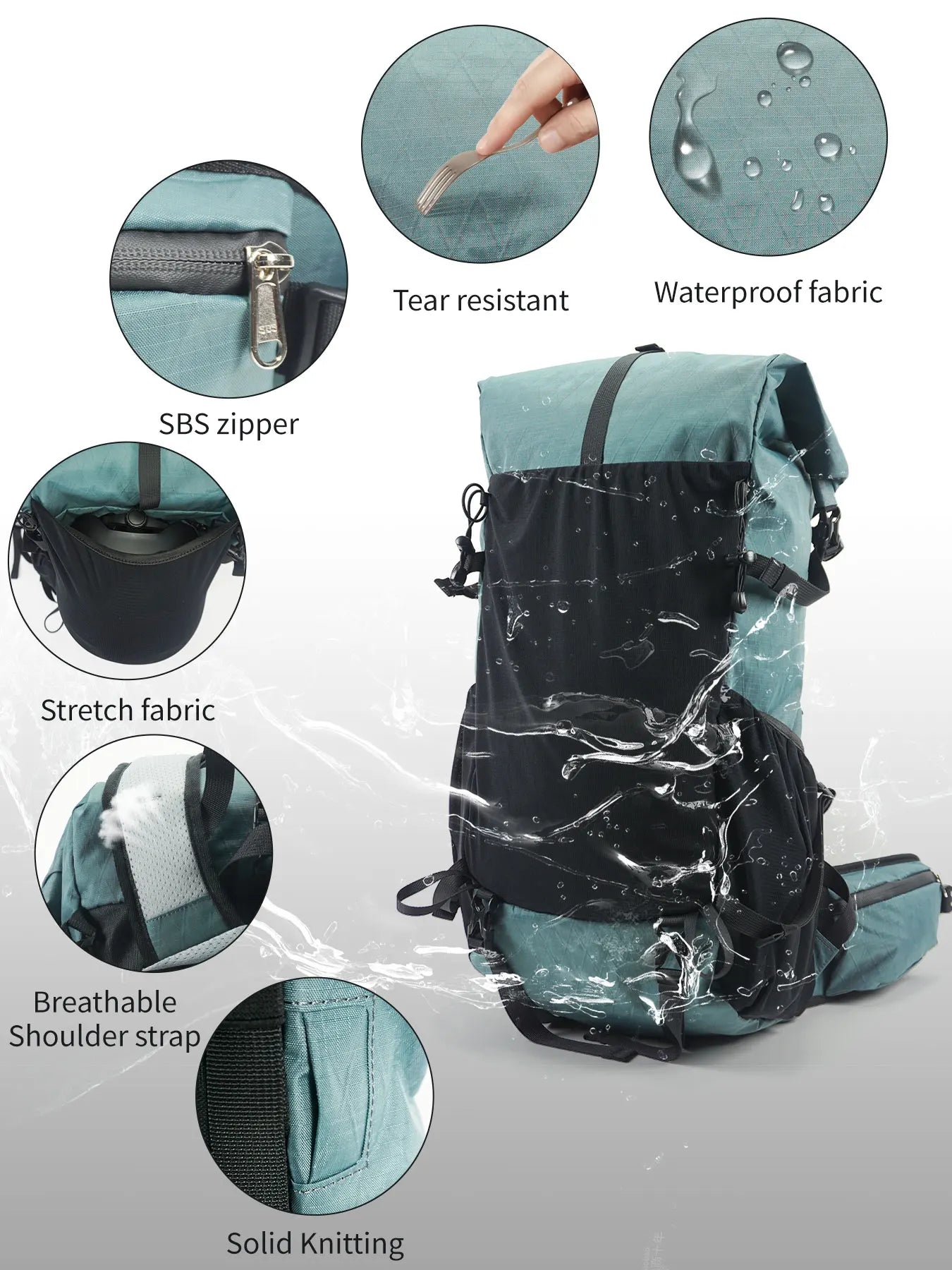 40L Outdoor Hiking Camping Backpack Large Capacity Waterproof Climbing Bag Travel Equipment Men Women's 2024 New Backpack