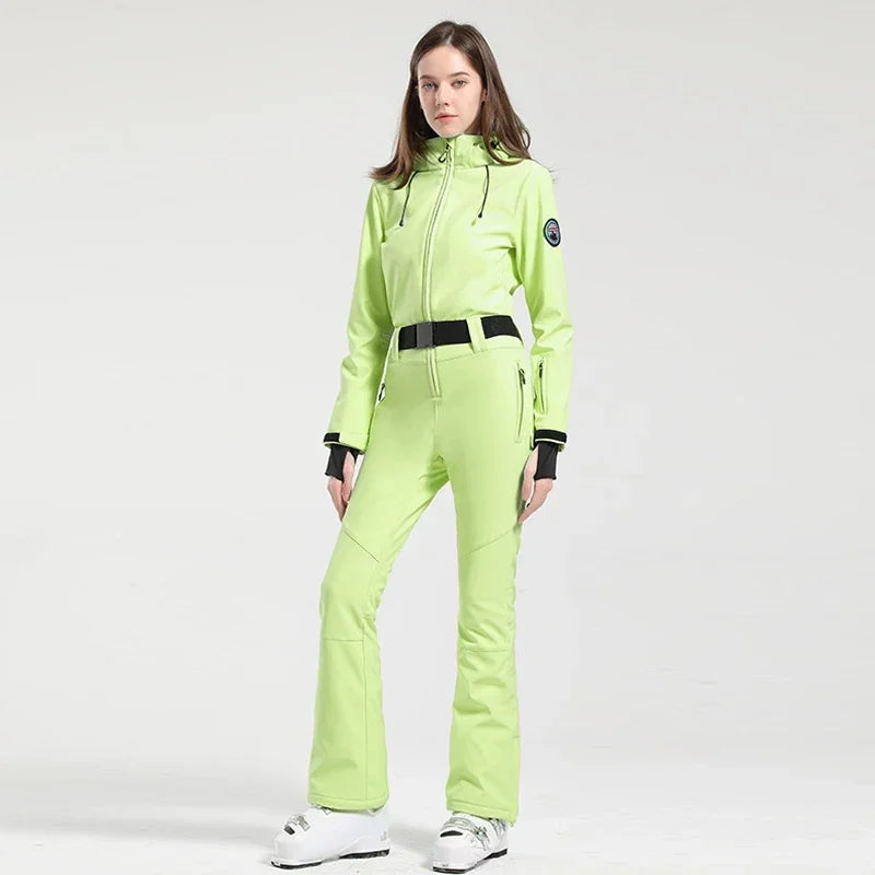 Women's Slim Fit Ski Jumpsuit – Winter One-Piece Snow Suit